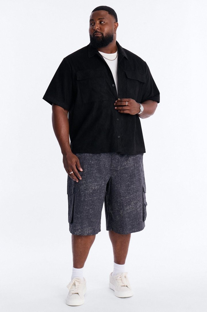 Baggy Mental State Cargo Short - Charcoal