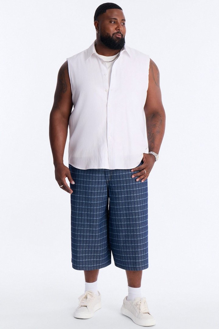 Super Baggy Gridlock Denim Short - Dark Wash