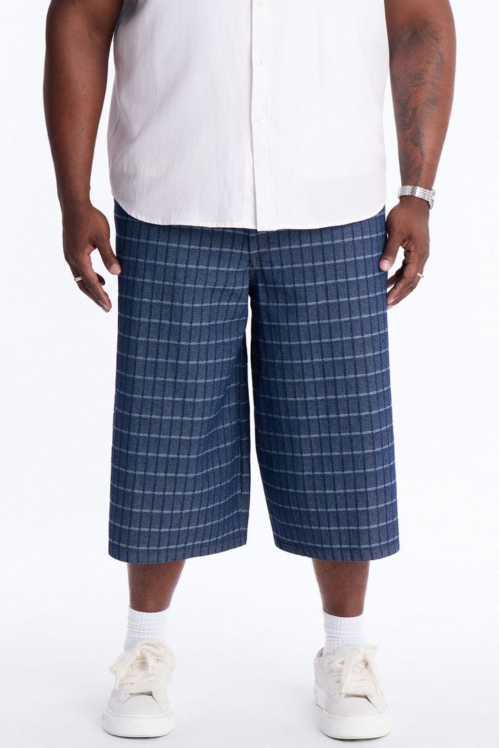 Super Baggy Gridlock Denim Short - Dark Wash