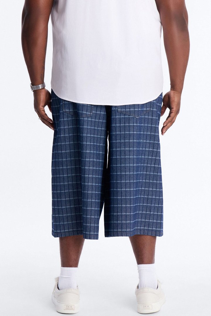 Super Baggy Gridlock Denim Short - Dark Wash