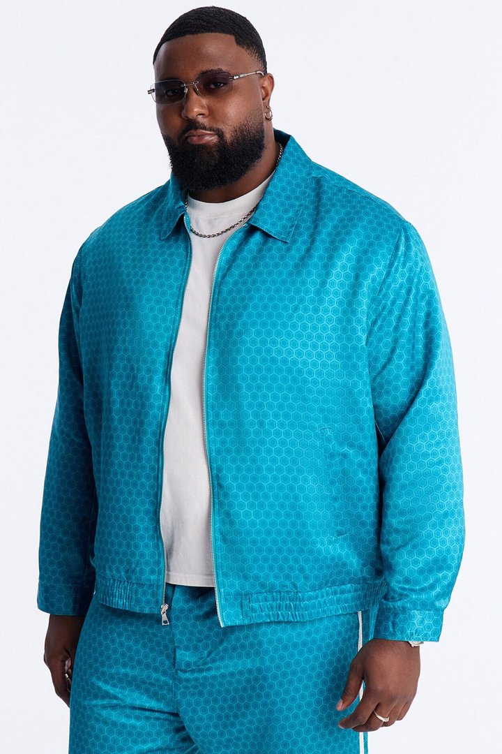 St. Tropez Motif Rope Applique Bomber Jacket - Blue