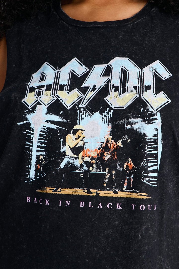 ACDC Washed Side Chain Tank - Black Wash