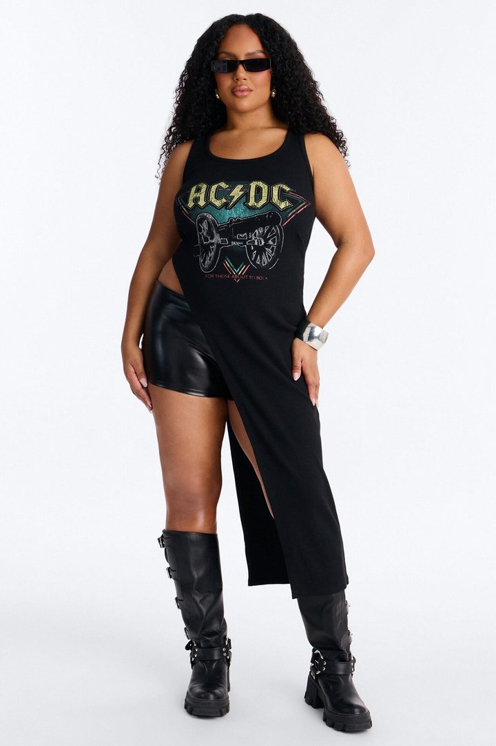 ACDC Long Asymmetrical Tank - Black