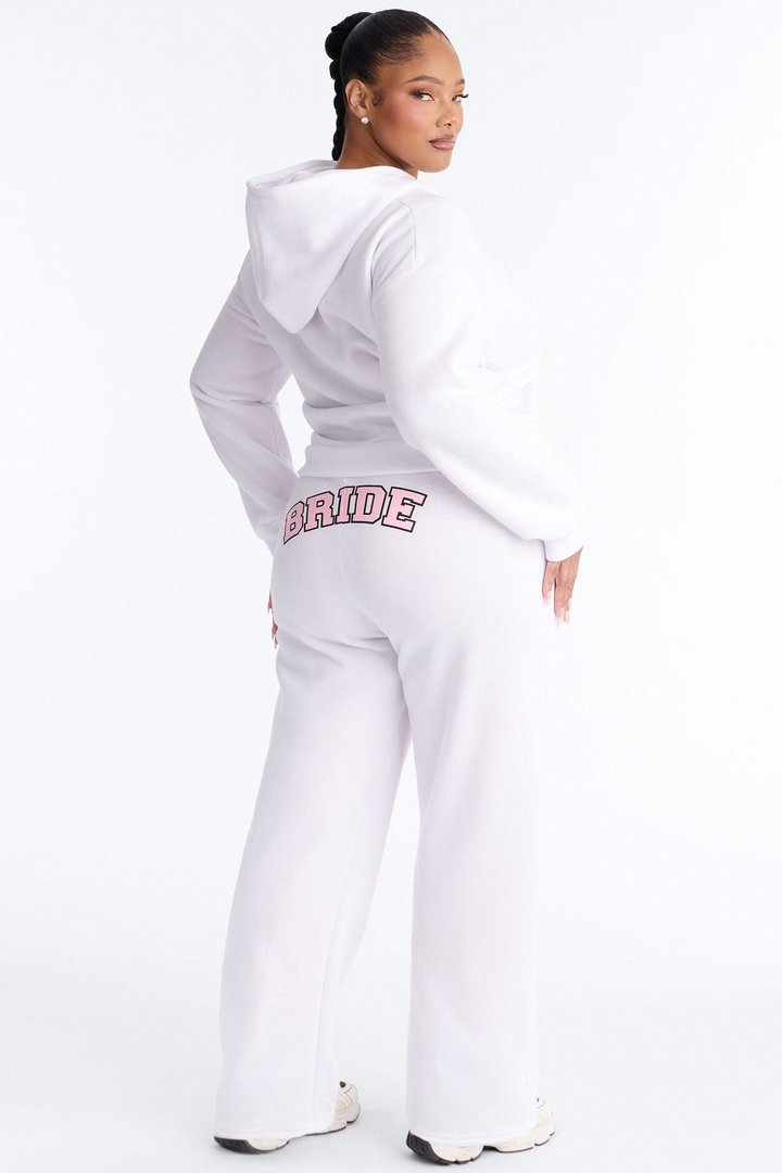 Bride Hoodie & Pant Set - White/Pink
