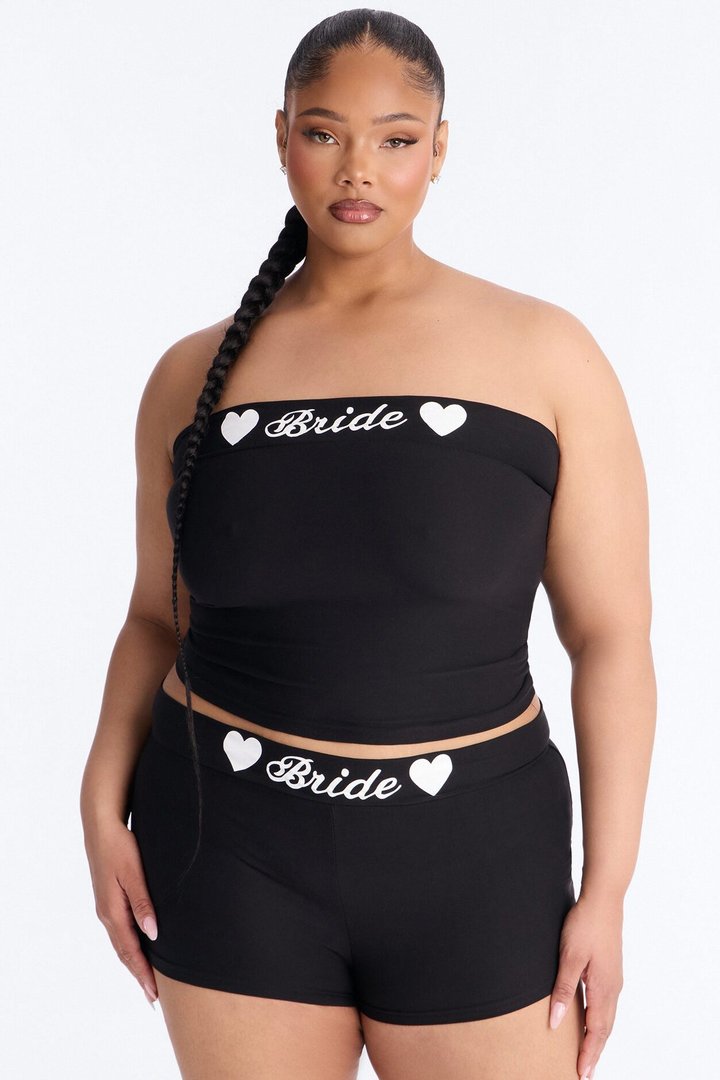 Let's Bach Bride PJ Tank & Short Set - Black/White