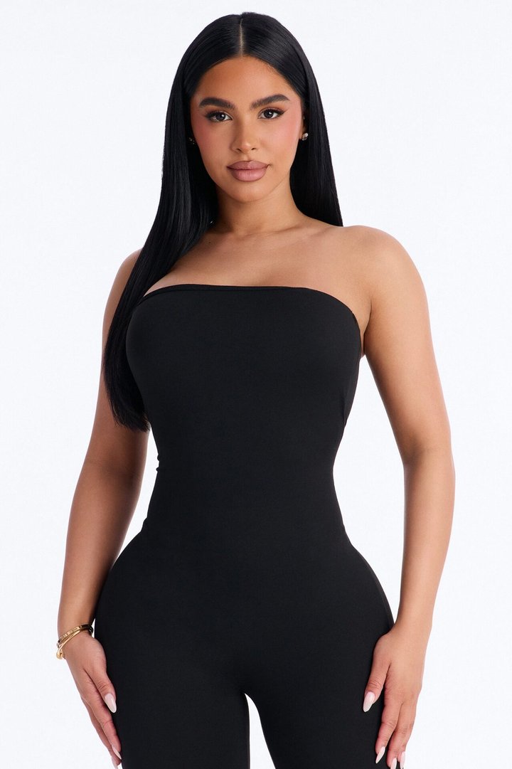 Body Language Skinny Strapless Catsuit - Black