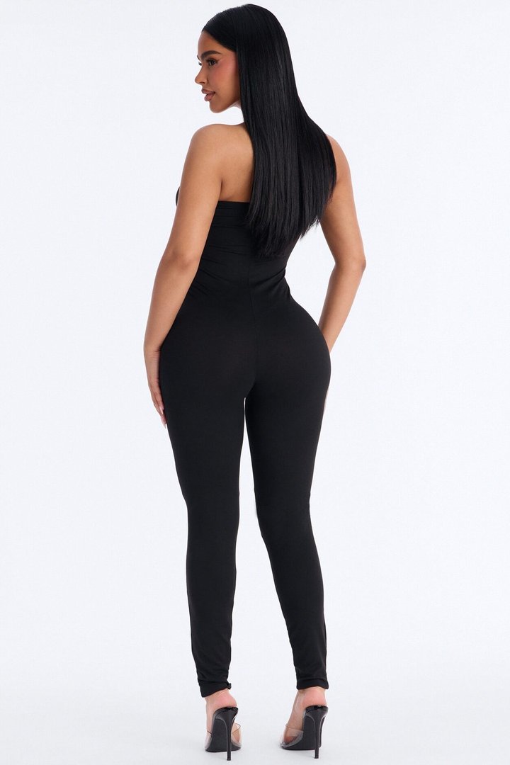 Body Language Skinny Strapless Catsuit - Black
