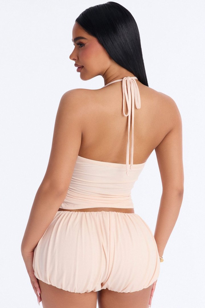 Kellie Halter Bubble Short Set - Blush