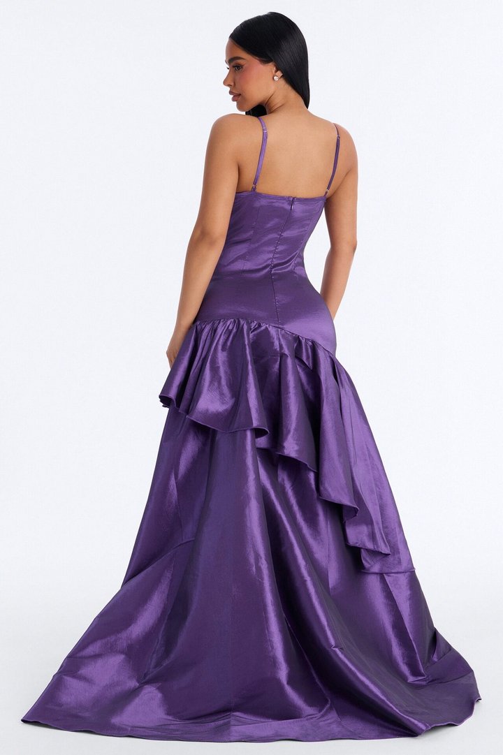 Blurred Memories Embellished Maxi Gown - Purple