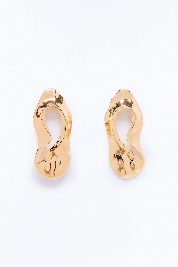 Alina Abstract Drop Earrings - Gold