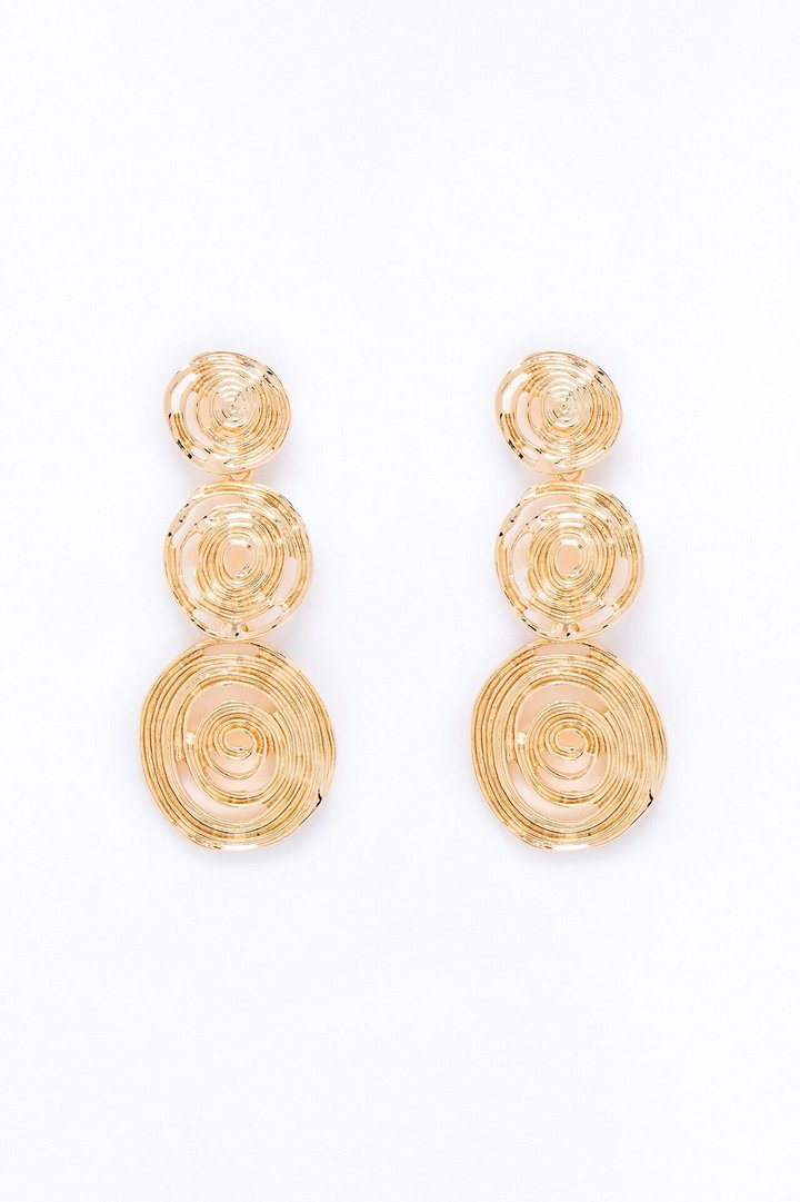 Tan Lines Hardware Drop Earrings - Gold