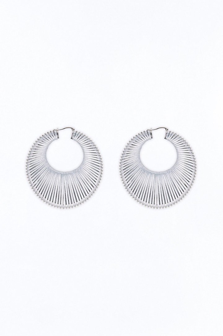 Set The Vibe Hoop Earrings - Silver