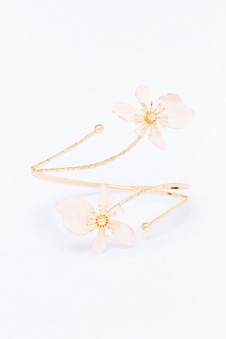 Garden Goddess Arm Cuff - White/Gold