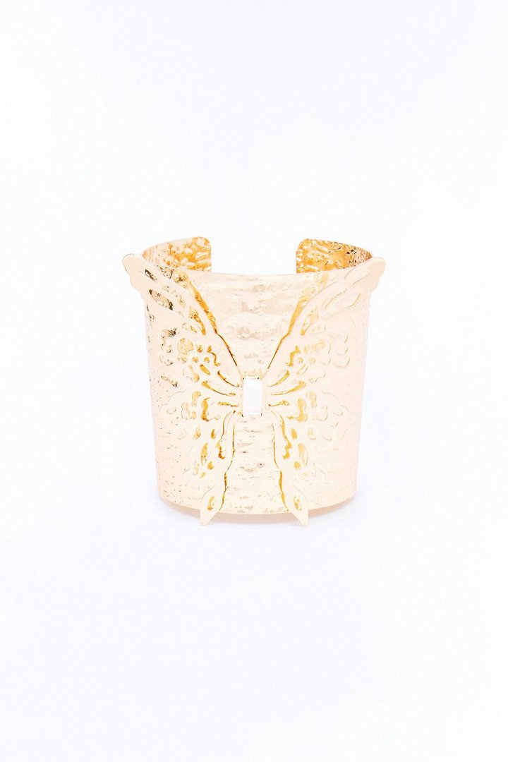 Whimsical Wings Cuff Bracelet - Gold