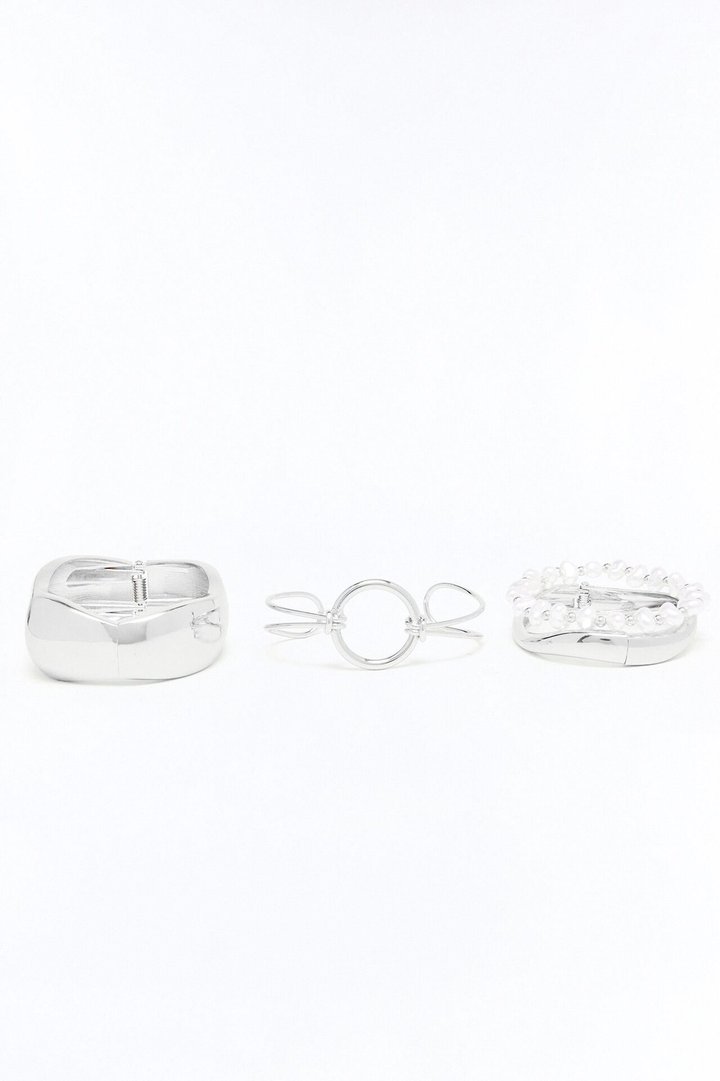 Sophie 4 Piece Multi Bracelet Set - Silver