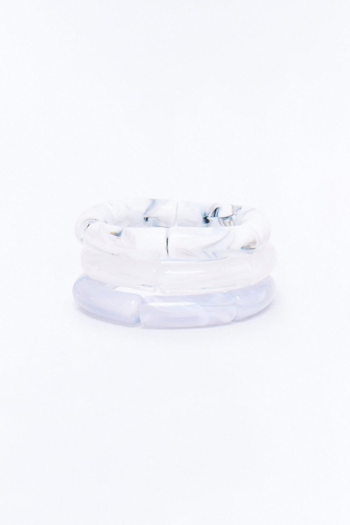 Beachy Retreat 3 Piece Bracelet Set - Grey/combo