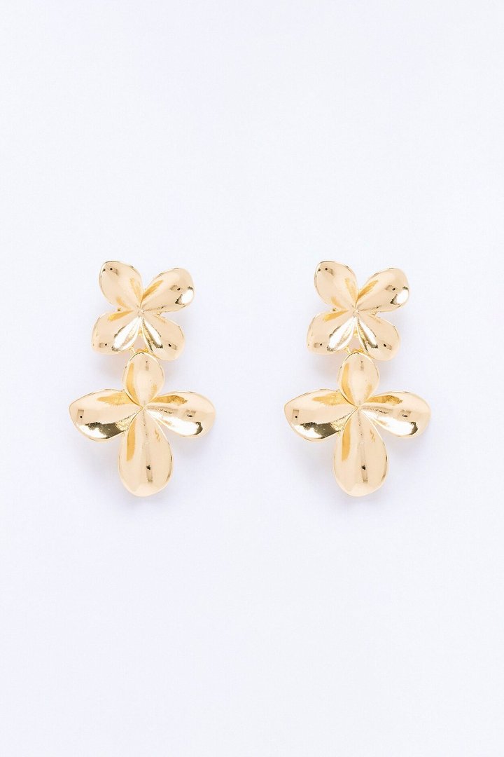 Orchid Drop Earrings - Gold