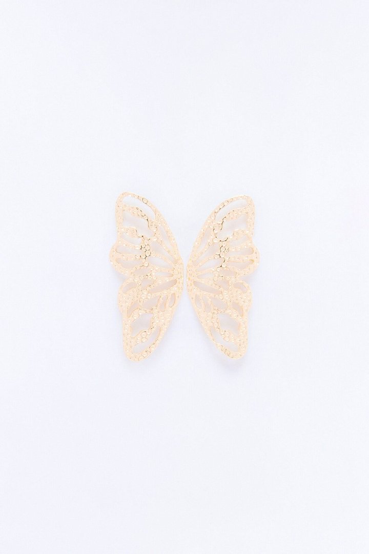 Monarch Butterfly Hardware Drop Earrings - Gold