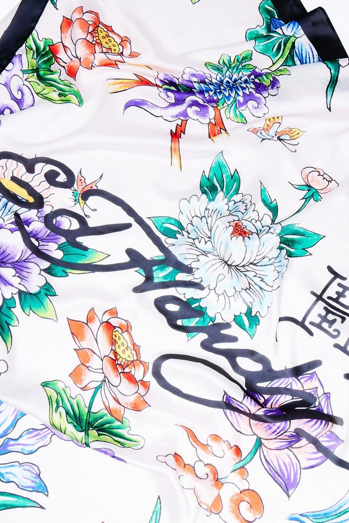 In Bloom Ed Hardy Head Scarf - Ivory/combo