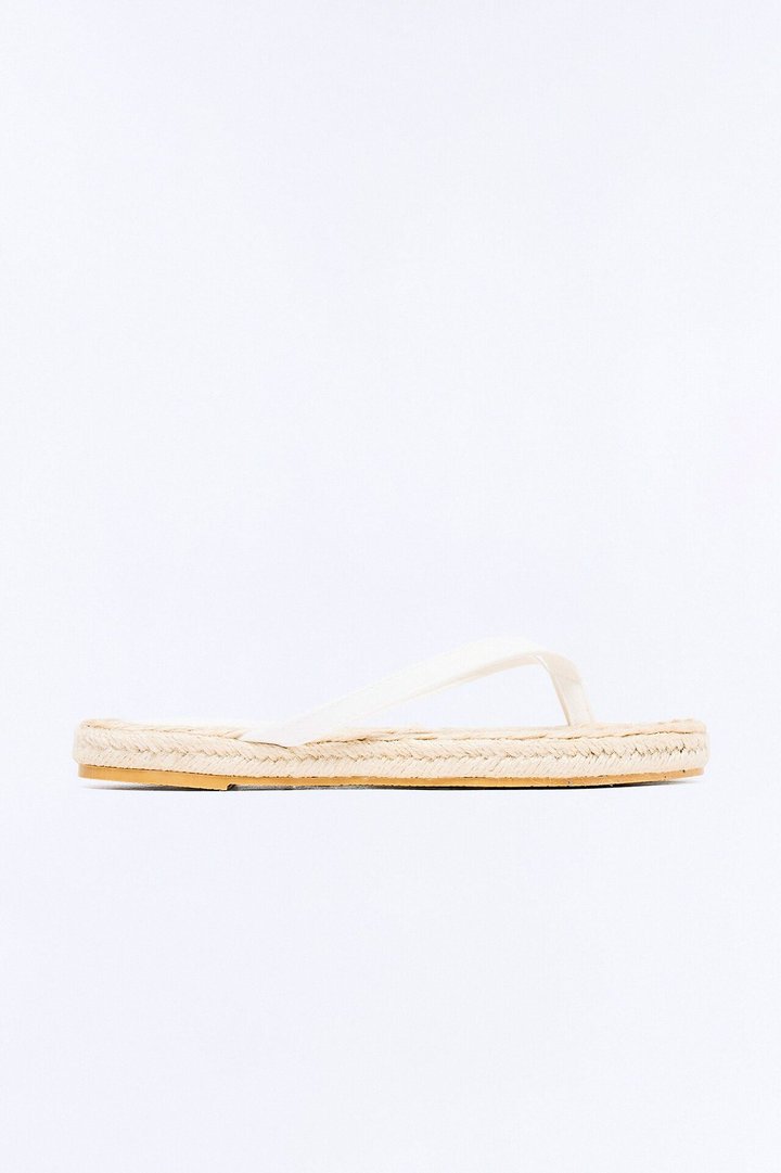 Kasara Jute Flip Flops - White