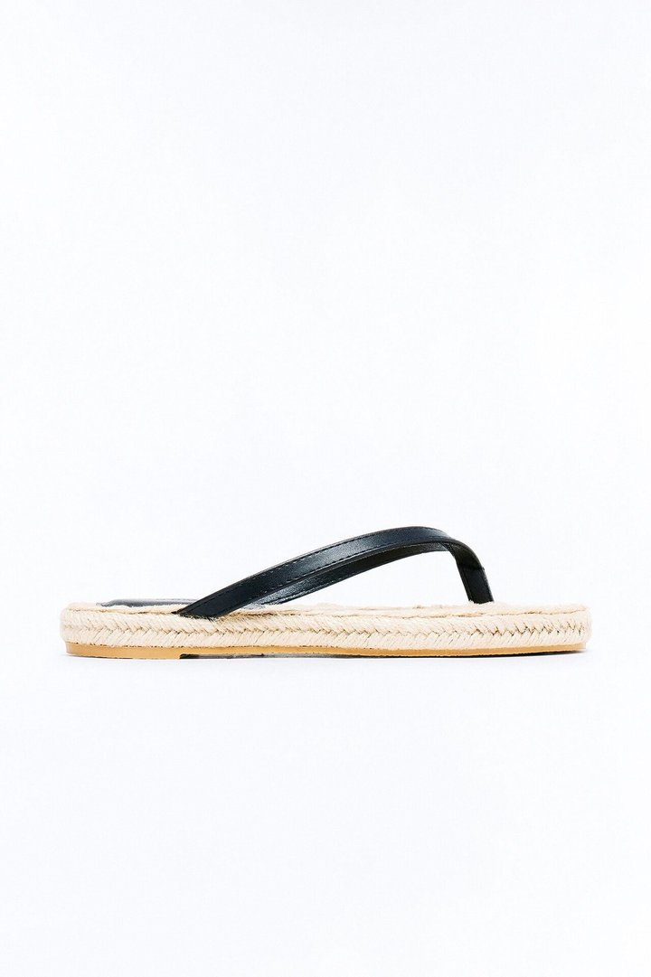 Kasara Jute Flip Flops - Black
