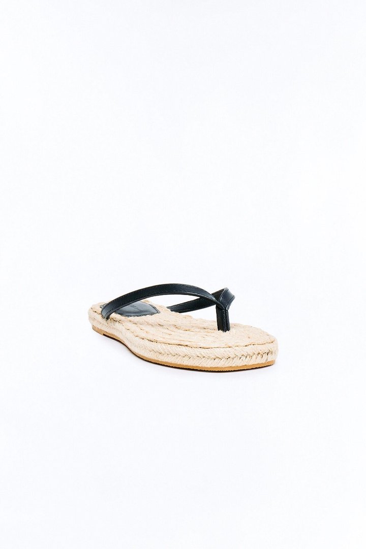 Kasara Jute Flip Flops - Black