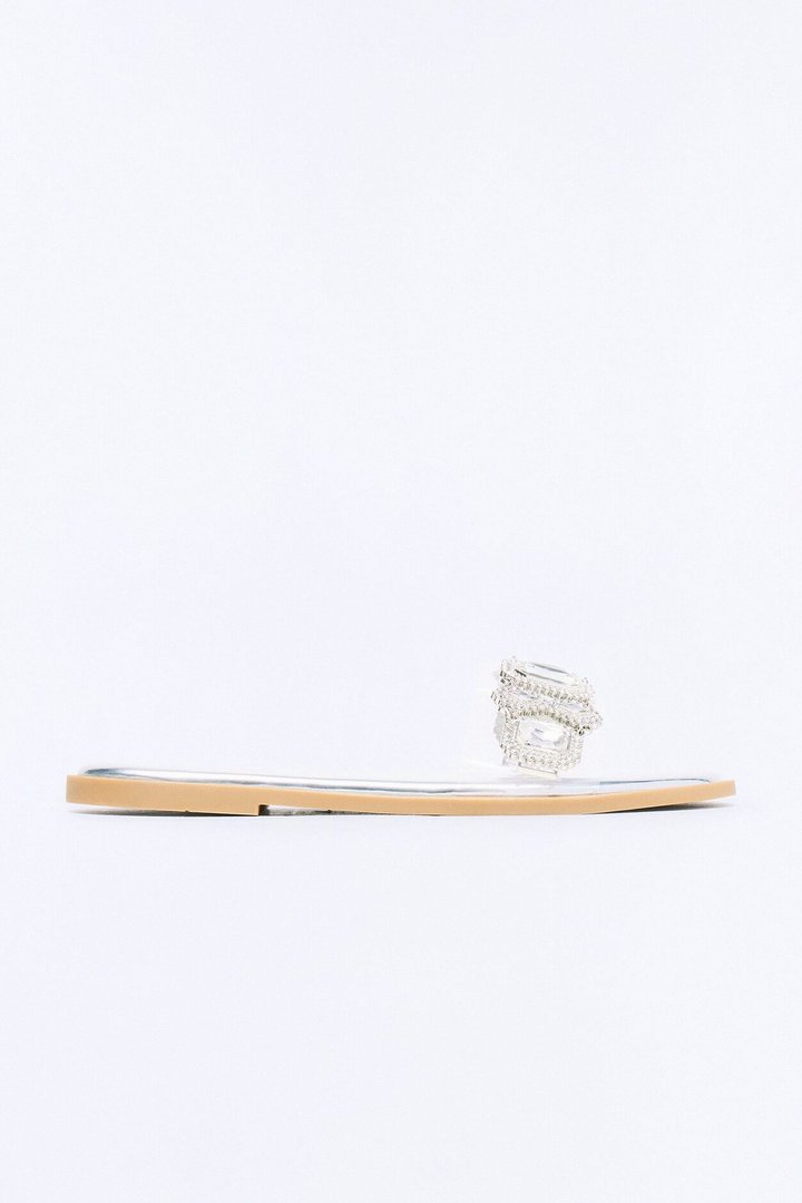 Pizzazz Jewel Rhinestone Sandals - Silver
