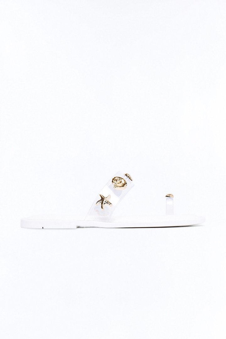 Daney Hardware Toe Ring Jelly Sandals - Clear