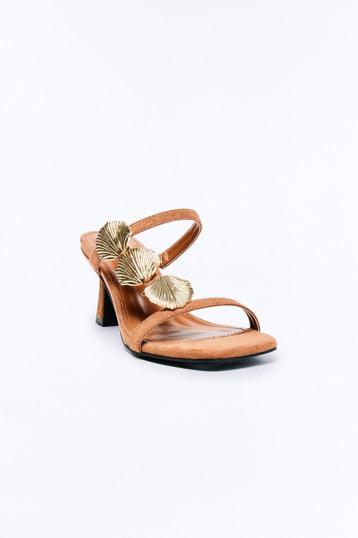 Ripple Hardware Seashell Heels - Brown