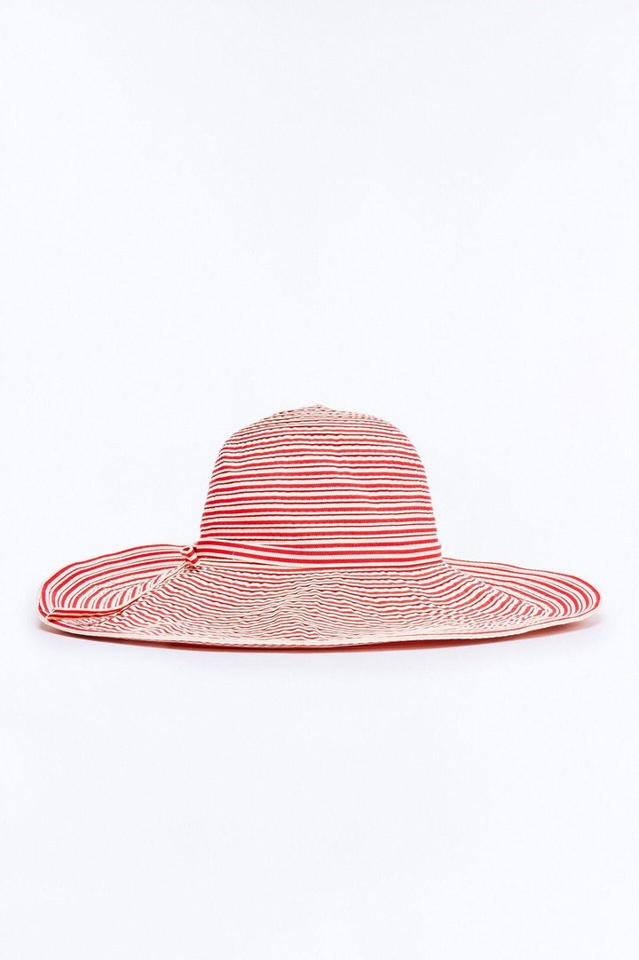 Beach Days Packable Sun Hat - Red/White