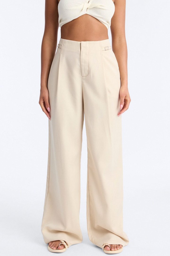 Angela High Rise Trouser Pant 33″ - Stone