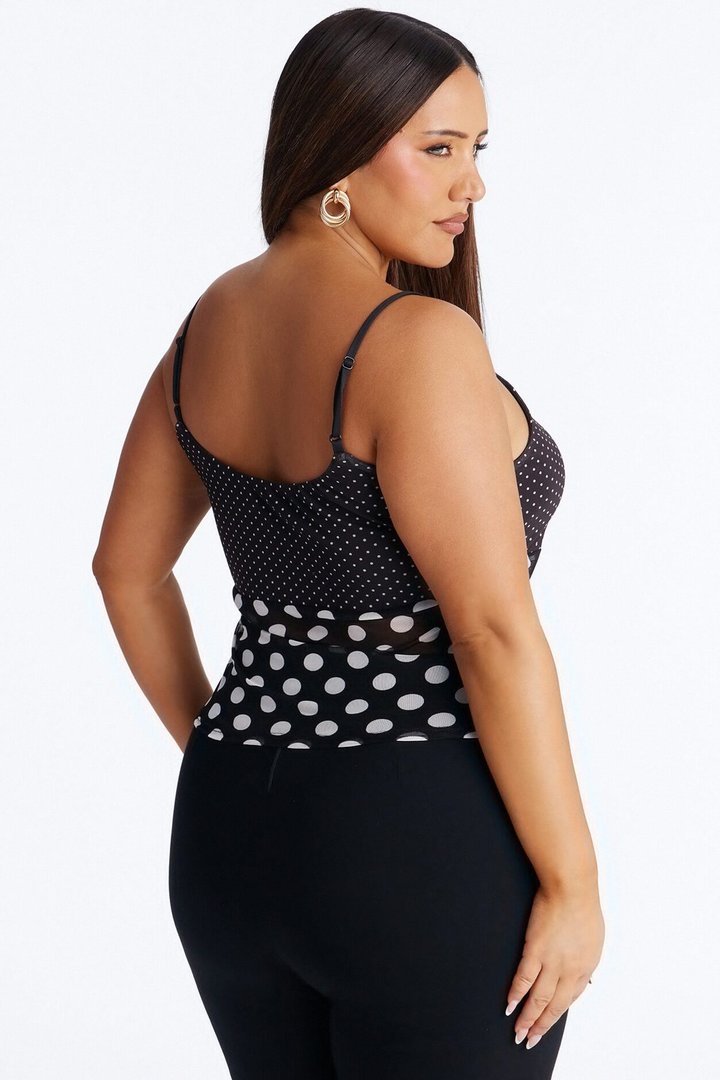 Josie Polka Dot Cami Top - Black/White