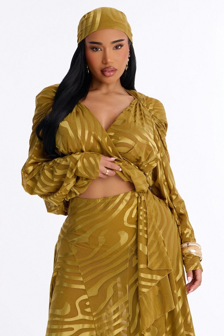 LIANA MESH 4 PIECE SKIRT SET - Chartreuse