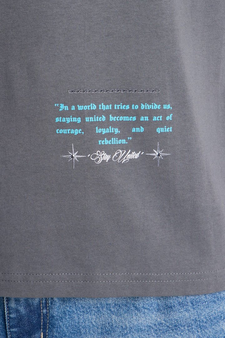 Stay United Boxy Short Sleeve Tee - Grey