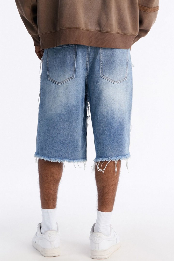 Relaxed Jeweled Havoc Denim Short - Light Wash
