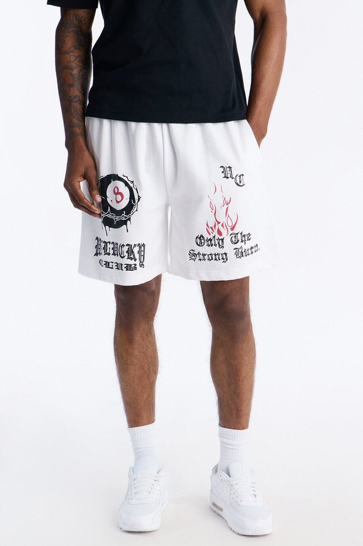 Unlucky Club Sweatshorts - White