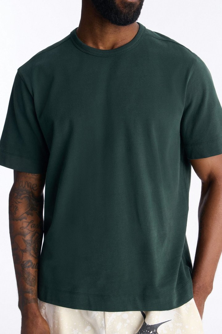 Boxy Soft Washed 250 GSM Tee - Hunter Green