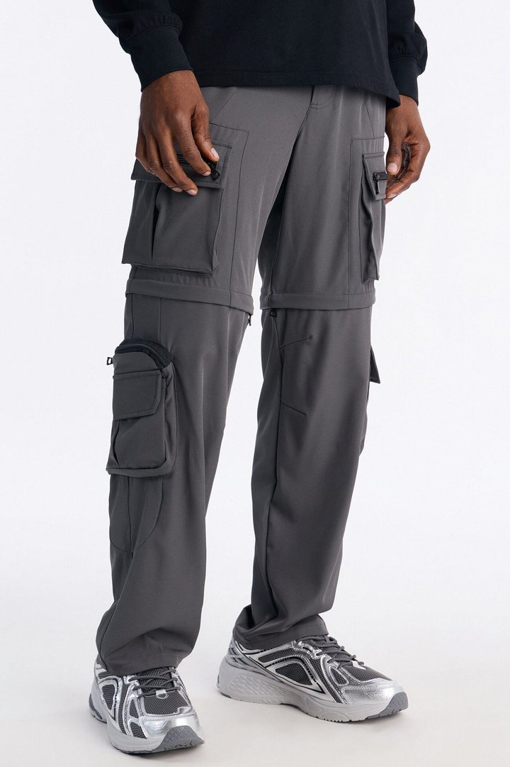 Straight Convertible Turning Point Utility Cargo Pant - Grey