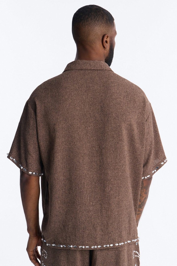 Wanderlust Pearl Journey Johnny Collar Polo - Brown