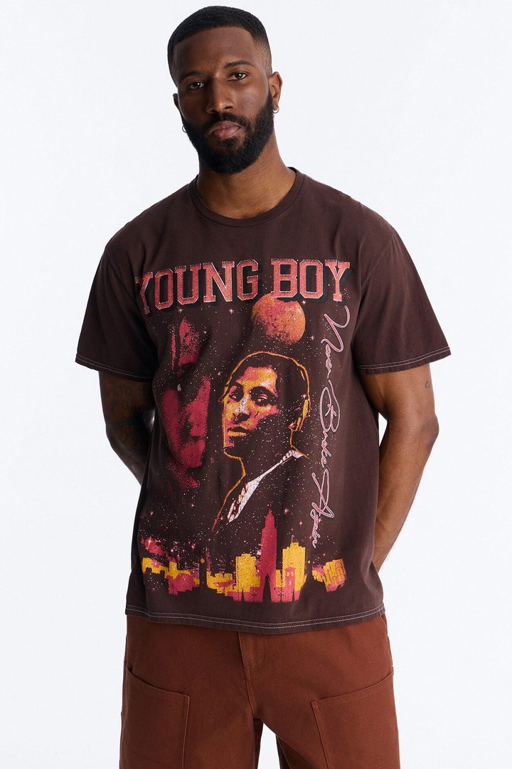 Youngboy NBA Outside Today Vintage Short Sleeve Tee - Brown