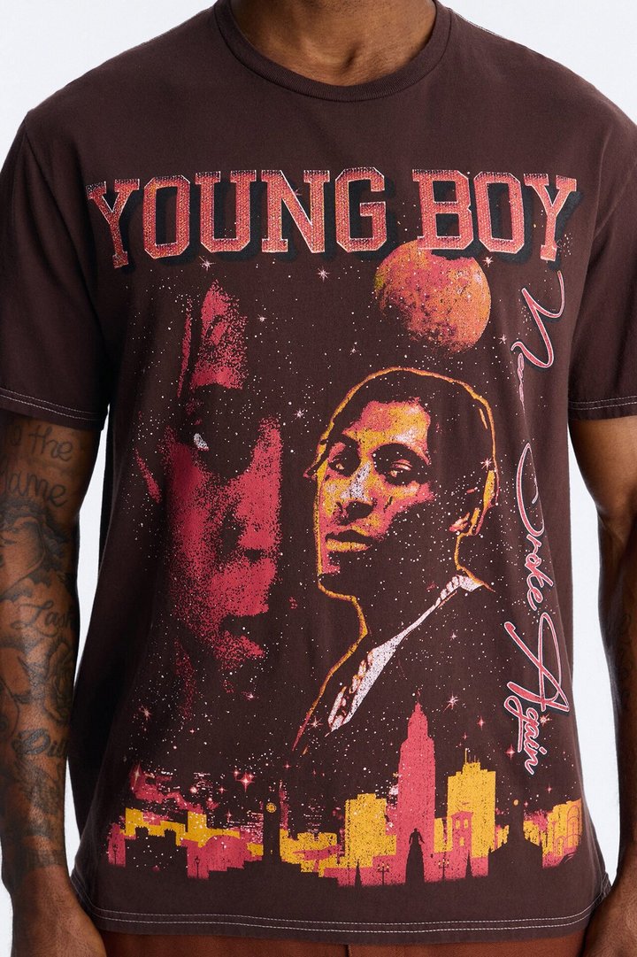 Youngboy NBA Outside Today Vintage Short Sleeve Tee - Brown