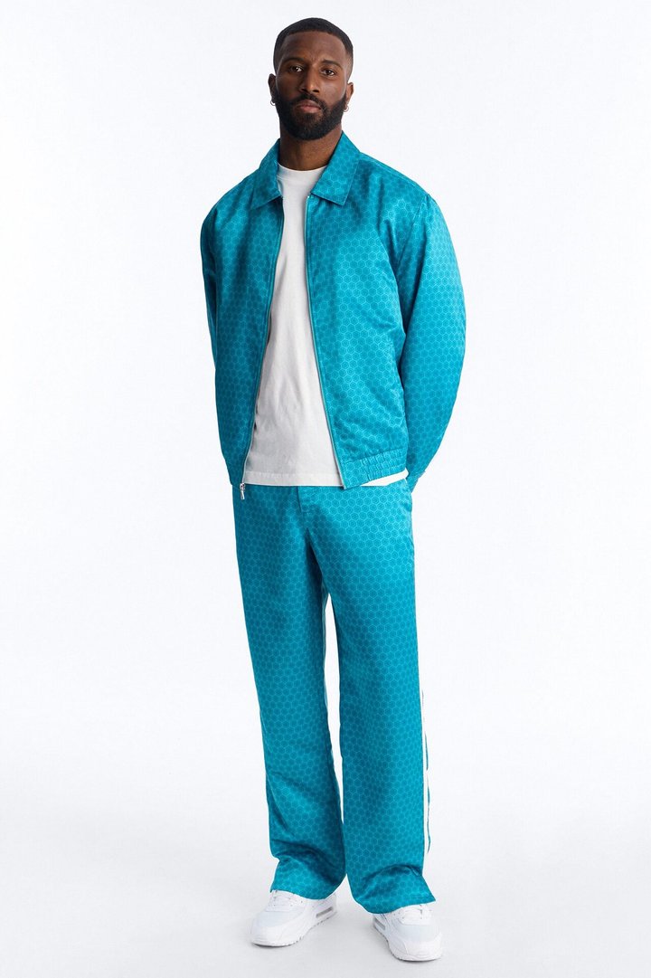 Straight St. Tropez Motif Roped Applique Pant - Blue