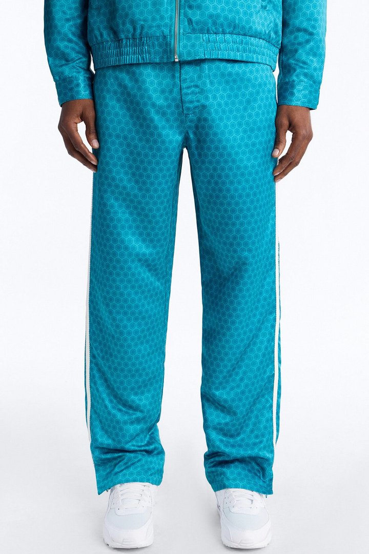 Straight St. Tropez Motif Roped Applique Pant - Blue