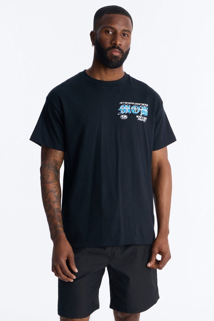 Cut The Noise Oversized Short Sleeve Tee - Black