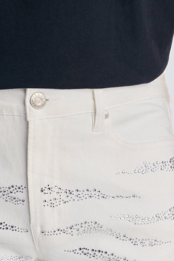 Stacked Skinny Flare Electric Prowl Jean - White