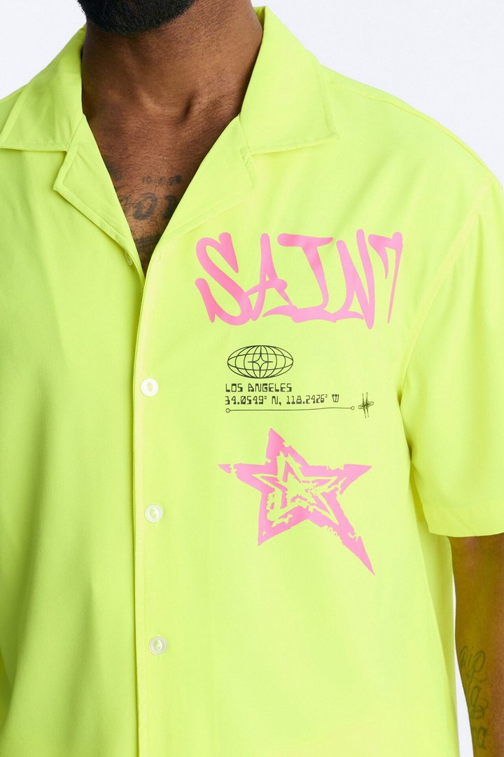 Saints And Stars Button Up Shirt - Yellow