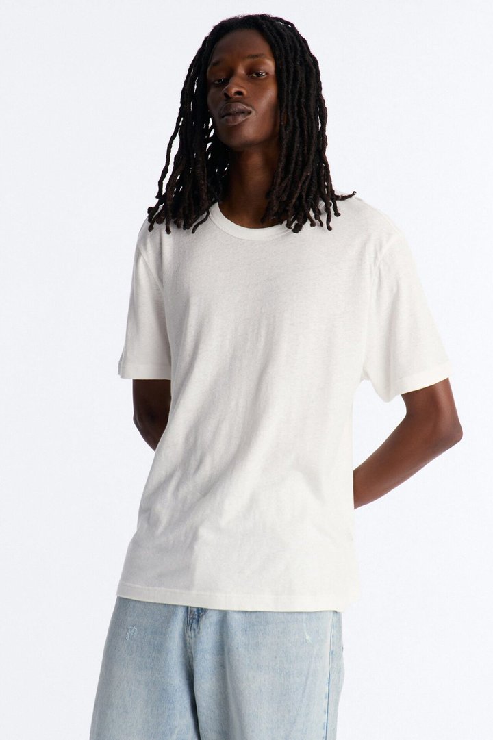 Bahamas Linen Crew Tee - White