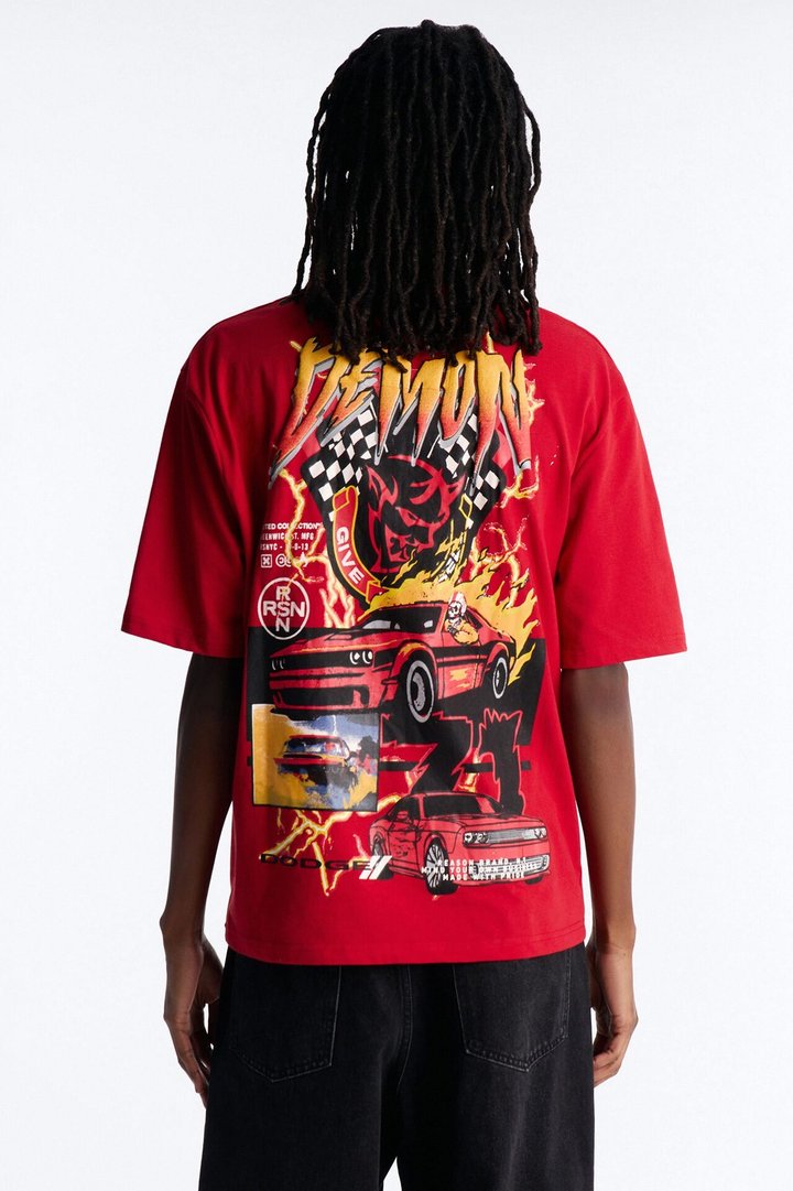 Dodge Demon Give Chase Short Sleeve Tee - Red