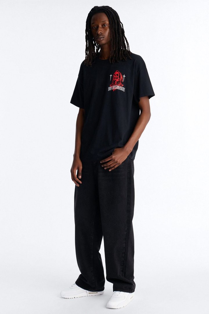 No Remorse Oversized Short Sleeve Tee - Black