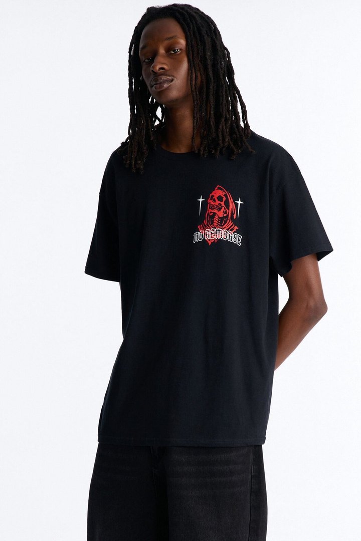No Remorse Oversized Short Sleeve Tee - Black